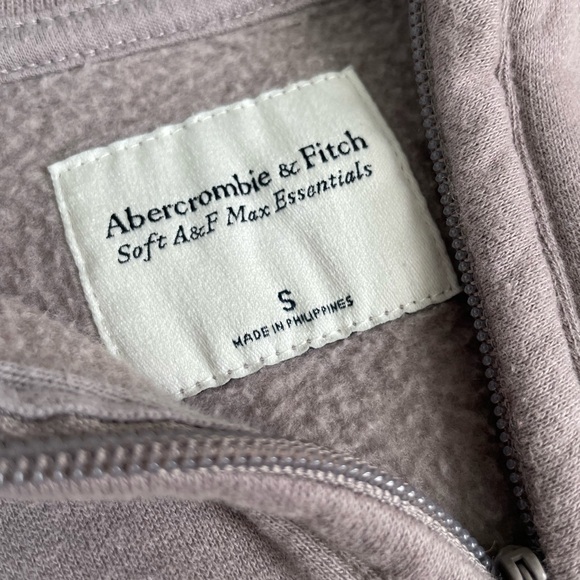 Abercrombie & Fitch Women's Taupe Half-Zip Sweatshirt S super soft - Picture 3 of 4